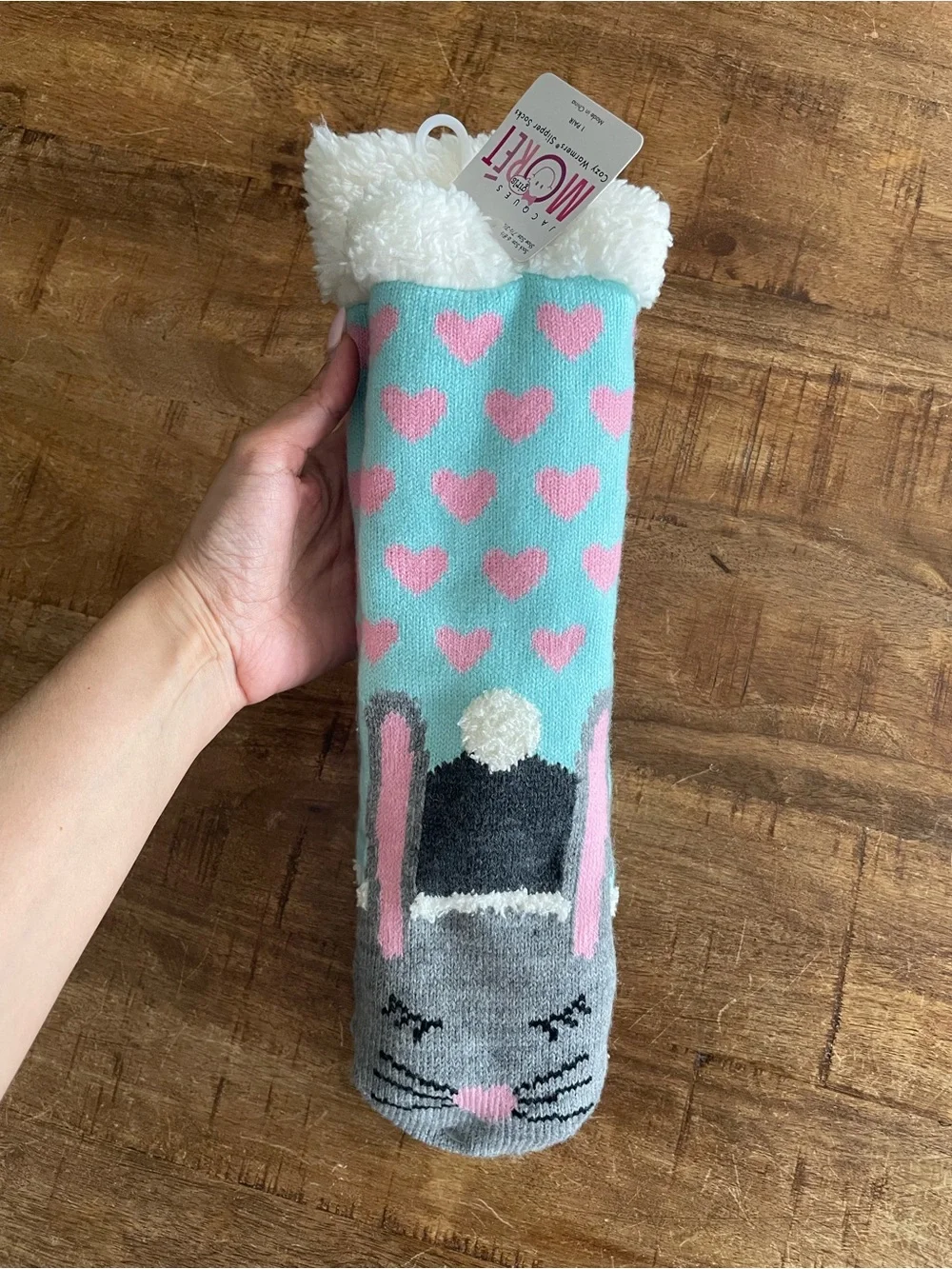 NWT Jacques Moret Girls Cozy Bunny Slipper Socks 🩵🐰💗